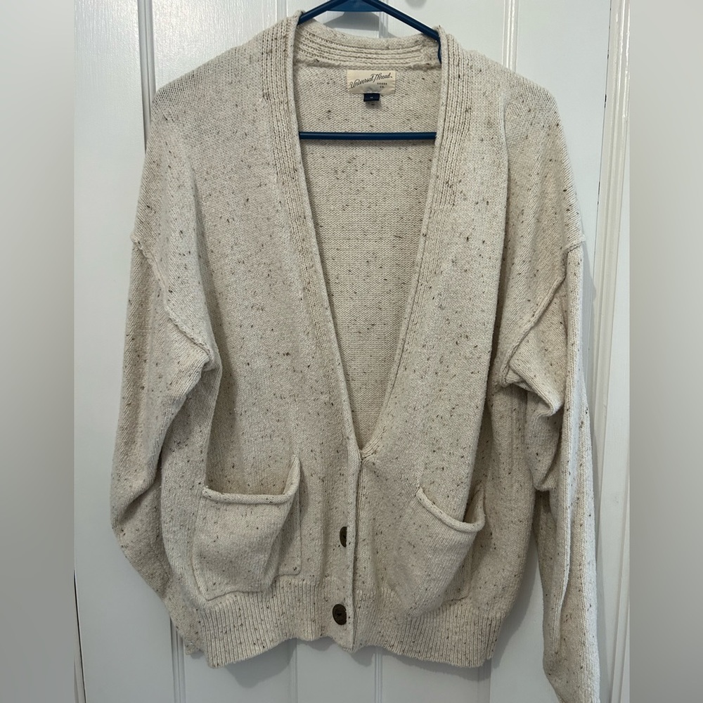 Speckled oversize sweater cardigan